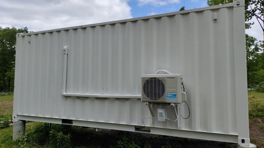 Mini splits for shipping containers