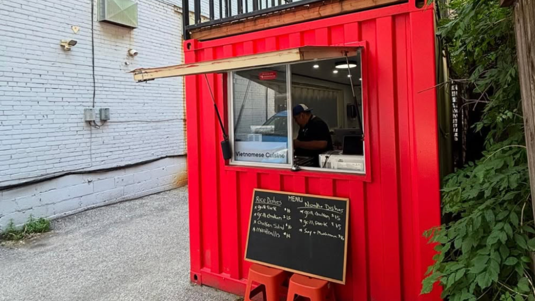 Shipping container restaurant in Toronto