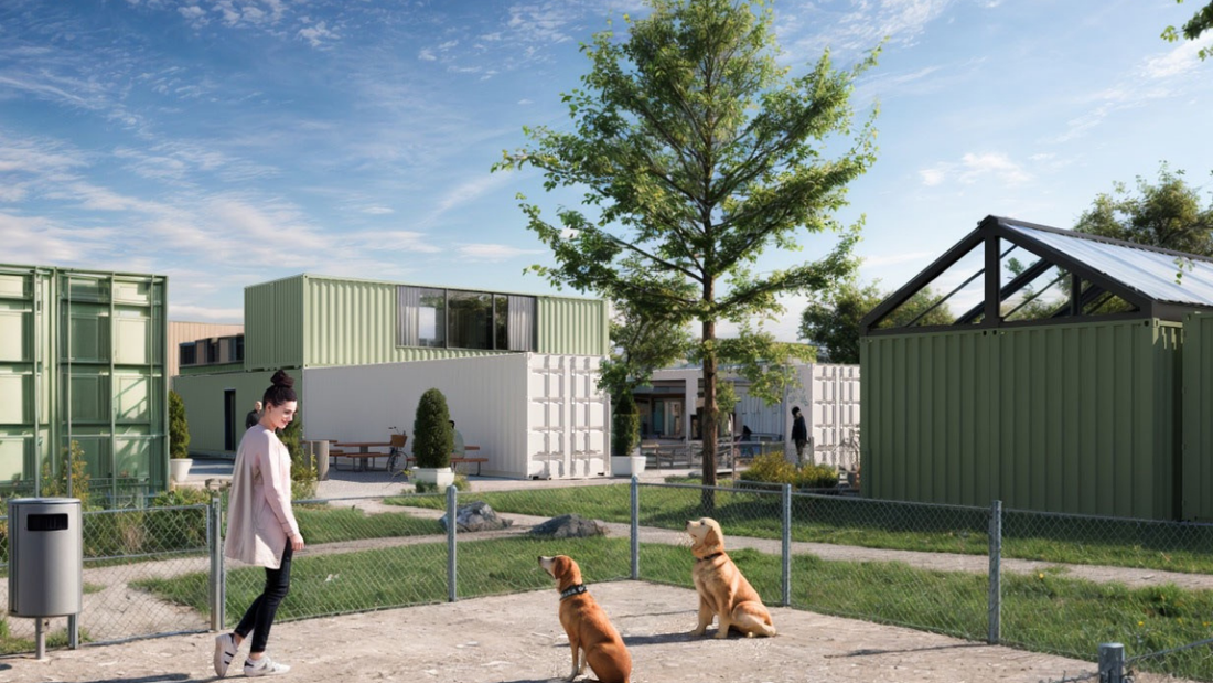 Village Transition Shipping Container Housing in Gatineau Quebec