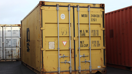 Yellow shipping container