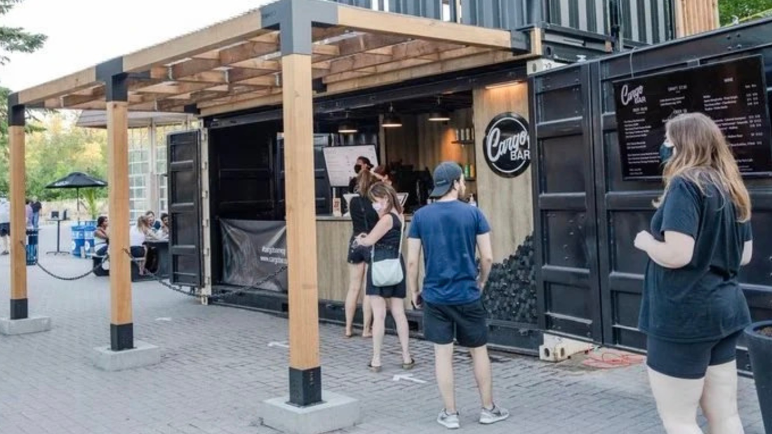 shipping container bar in Winnipeg, Manitoba