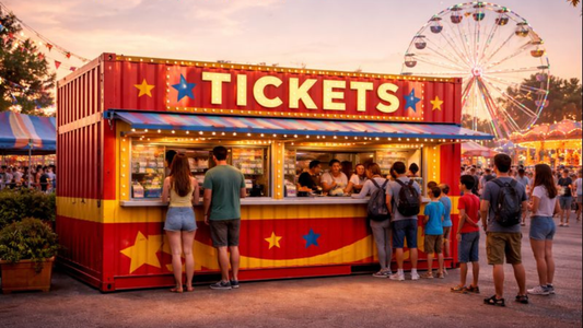 shipping container ticket booth