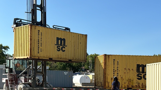 shipping containers made from Corten steel