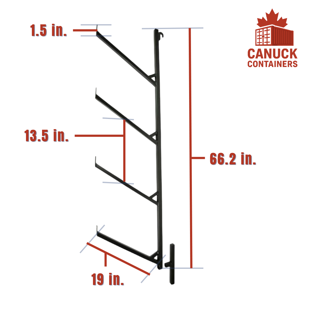 Shipping Container Shelving Brackets / Pipe Racks 4 level